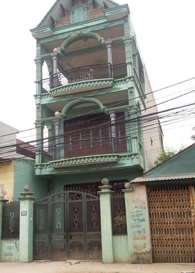 Ngôi nhà của Nguyễn Thành Trung, một trong những điểm bị cảnh sát đột kích, khám xét. Ảnh: Lam Sơn.